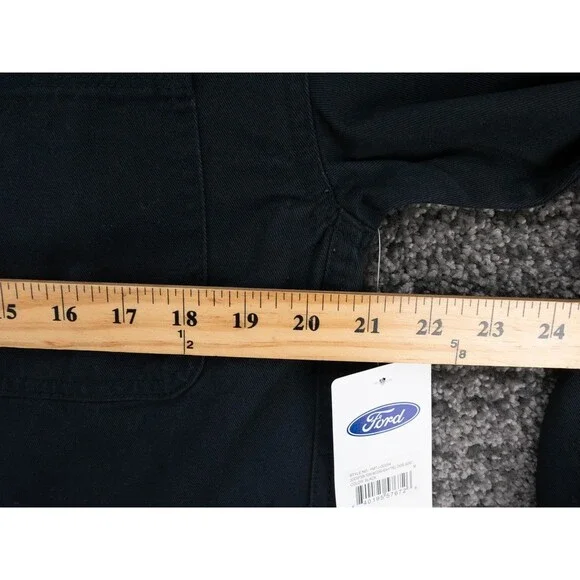 Ford Motors Chore Jacket Mens Medium Black Heavy Twill Graphic Print Logo NWT - Picture 12 of 16